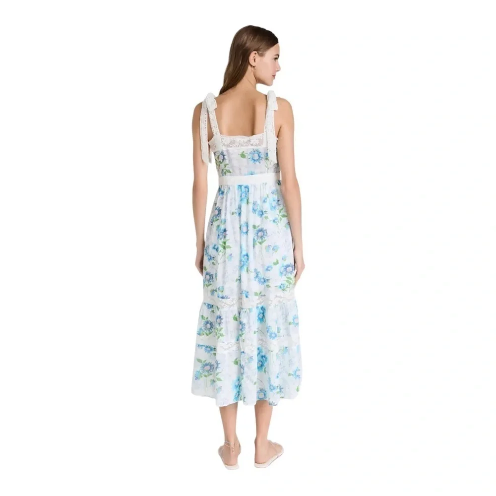 LoveShackFancy Ayala Dress in Blueberry Cloud - Picture 8 of 12